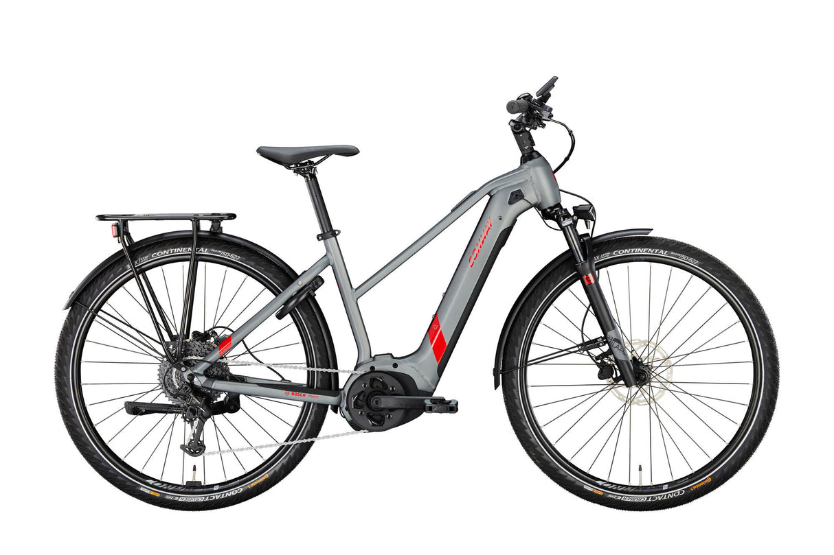 Vélo de trekking électrique Conway Cairon T 2.0 500 mod. 23 conw. cairon t 2.0 500 28 50 escalier. gris rouge