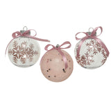Decoris Boules de Noël mélange plastique 8cm 12pcs rose
