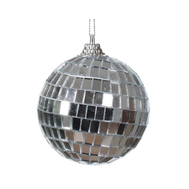 Boule de Noël Decoris boule disco en plastique argent dia.6cm