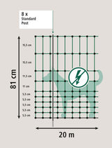 Ako products filet de camping 20 mètres 80cm vert simple broche