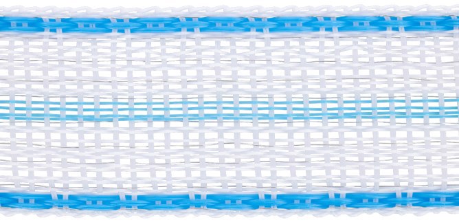 Ako Platinumline Scare Tape 40 mm blanc-bleu 200m