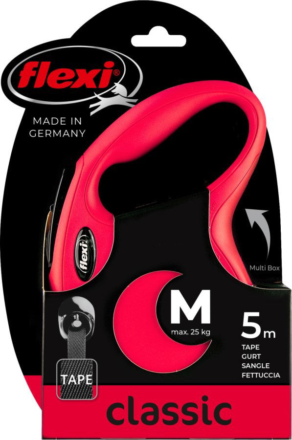Flexi products ligne rétractable nouveau pneu classique rouge m 5 mètres jusqu'à 25kg