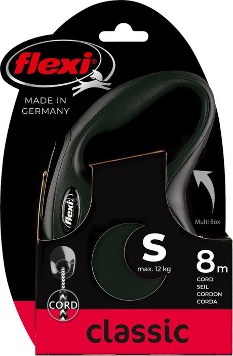 Flexi products ligne rétractable nouveau cordon classique noir s 8 mètres jusqu'à 12kg