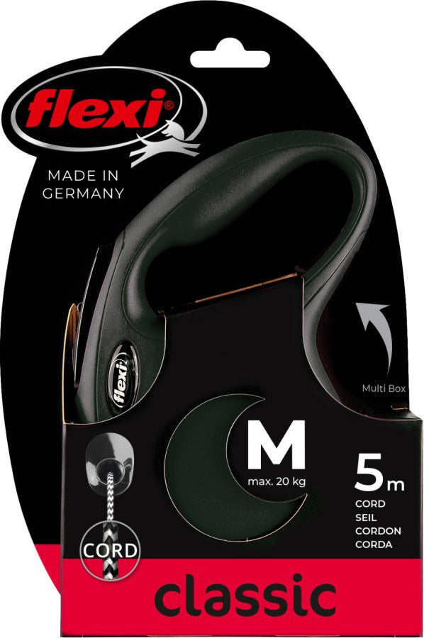 Flexi products ligne rétractable nouveau cordon classique noir m 5 mètres jusqu'à 20kg