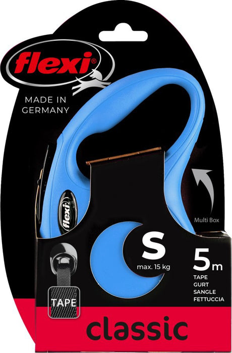 Flexi products ligne rétractable nouveau pneu classique bleu s 5 mètres jusqu'à 15kg