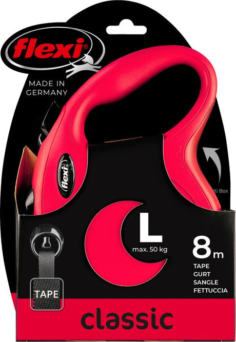 Flexi products ligne rétractable nouveau pneu classique rouge l 8 mètres jusqu'à 50kg