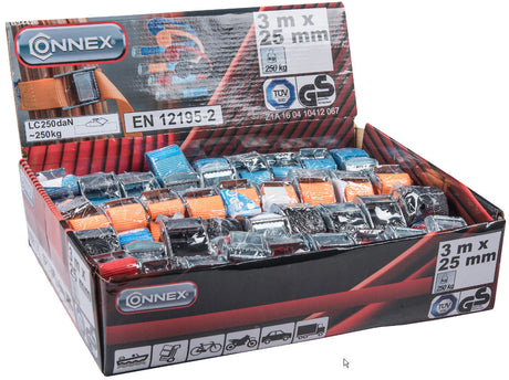 Sangle de tension Connex - sangle de tension 3m x 25mm pes 250kg - b34426