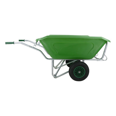Fort products brouette f s 350l base galvanisée verte 2 roues pneumatiques