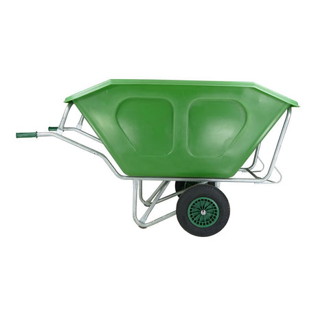 Fort products brouette f s 500l base galvanisée verte 2 roues pneumatiques