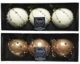 Decoris Set boule de Noël verre de 3 pièces camel 8cm