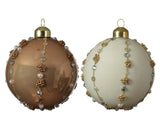 Decoris Set boule de Noël verre de 3 pièces camel 8cm