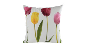 Kussen tulp* wit kleur katoen 45x45x15cm