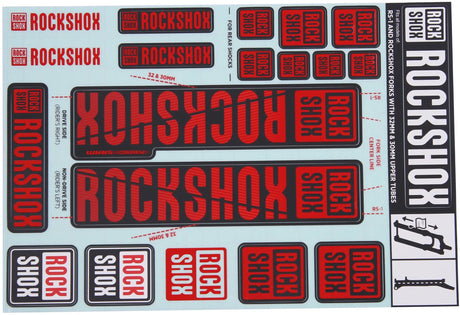 Ensemble de décoration Rockshox, ensemble d'autocollants rouge