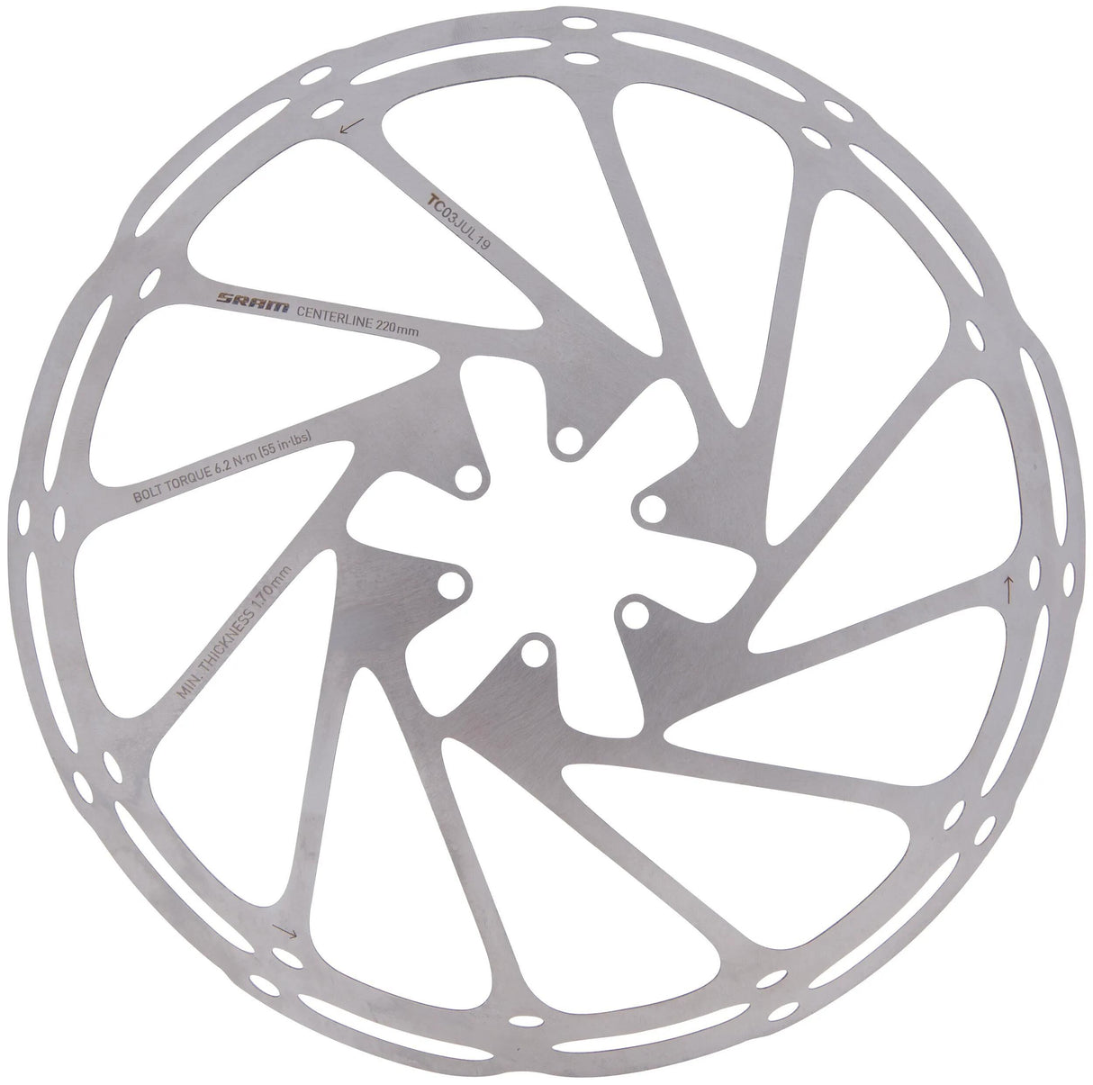 Disque de frein Sram rotor central ceterline 220mm