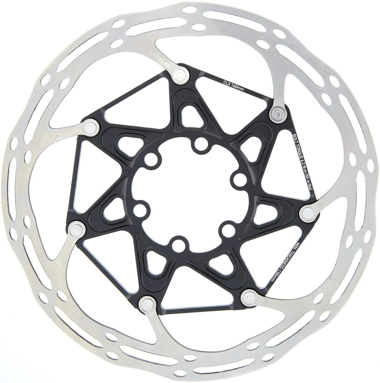 Ligne centrale du disque de frein Sram x ligne centrale du rotor x 6h.acier inoxydable, araignée en aluminium