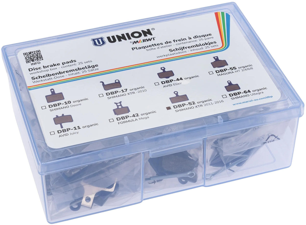 Jeu de plaquettes de frein à disque Union dbp-55e kevlar organique pour vélo électrique (25pr)