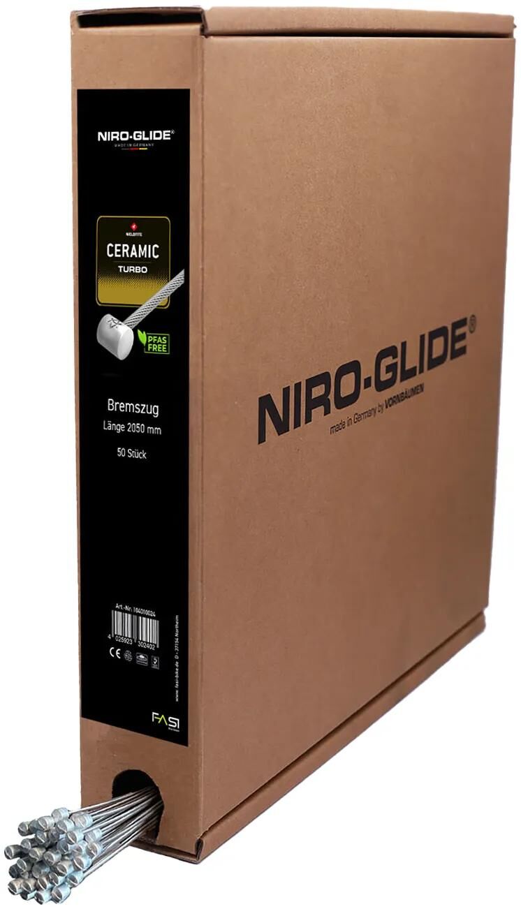 Niro-glide câble intérieur de frein turbo niro glide freins en céramique ug rouleau mamelon 2050 mm