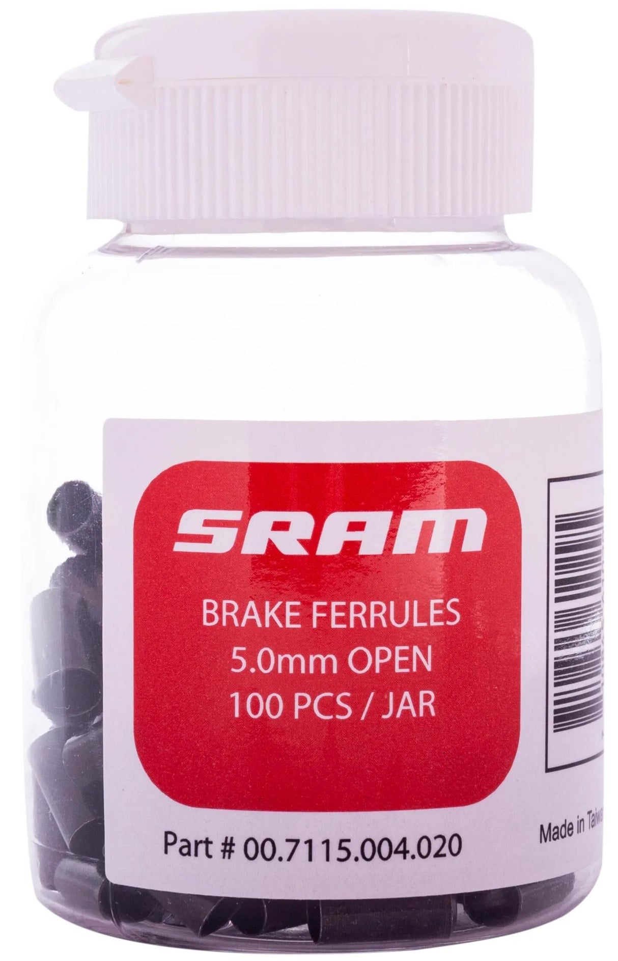 Cache-câble Sram 5mm 100 pièces. noirouvert