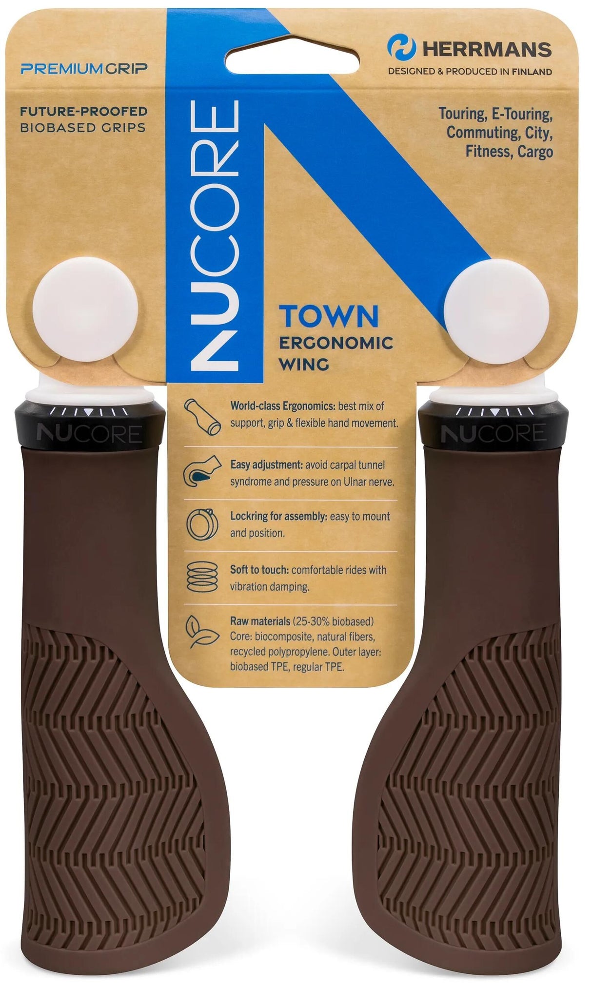 Sturmeyarcher Herrmans Handle Set Nucore Town Wave 130 130 mm brun
