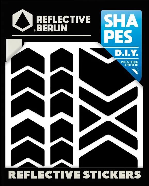 Autocollants réflexes réfléchissants berlin formes refl.sticker refl.berlin chevrons noir