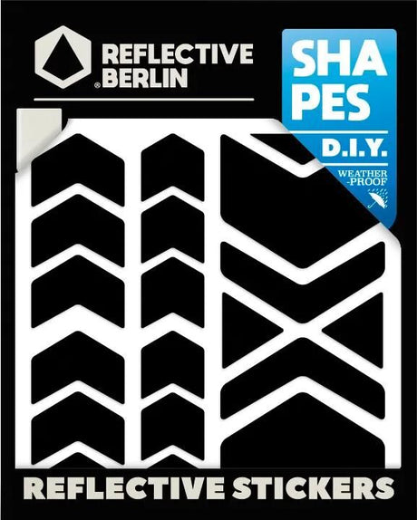 Autocollants réflexes réfléchissants berlin formes refl.sticker refl.berlin chevrons noir