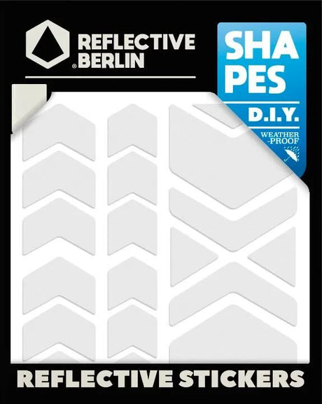 Autocollants réflexes réfléchissants berlin formes refl.sticker refl.berlin chevrons blanc
