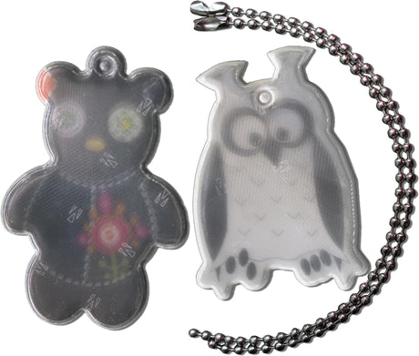 Remorque réflexe en 4 actes refl.tag teddy+hibou avec chaîne