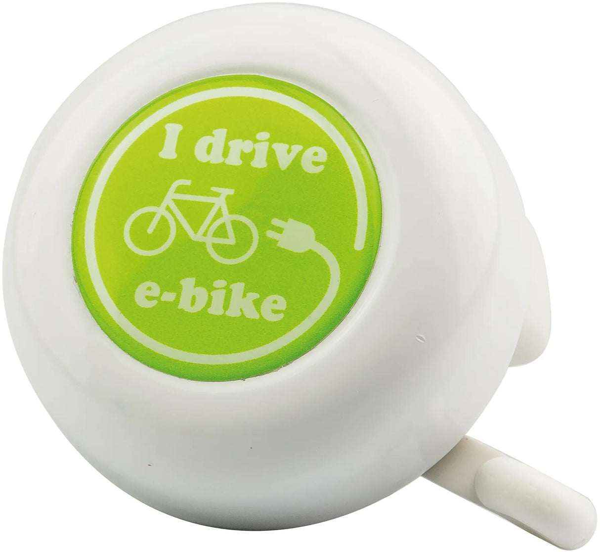 Sonnette de vélo Reich je conduis une cloche de vélo électrique je conduis un vélo électrique blanc