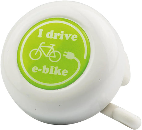 Sonnette de vélo Reich je conduis une cloche de vélo électrique je conduis un vélo électrique blanc