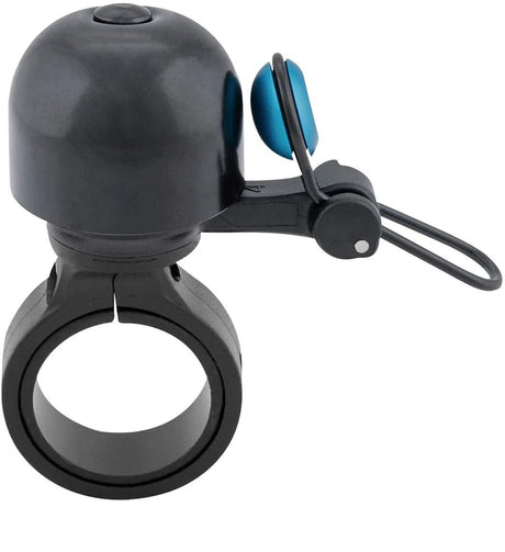 Contec Mini cloche de vélo Diamond Bing CT Mini Bell Diamond Bing, noir bleu, 22,2 mm