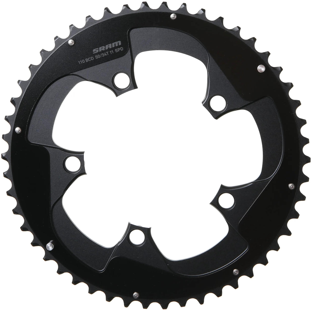 Plateau Sram route double plateau roaddoub. 50t d'aluminium p. rouge noir