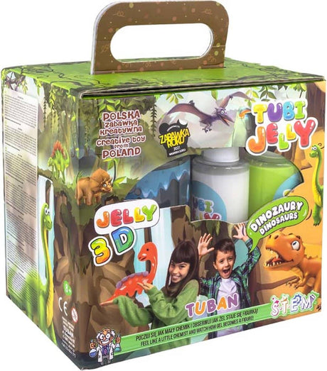 Tubi jelly 6 couleurs avec petit aquarium dinosaure