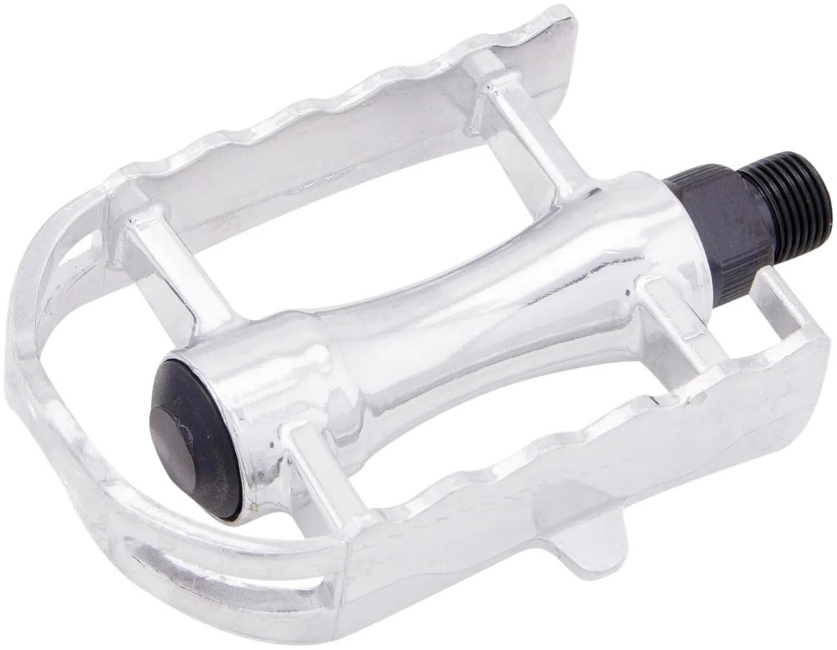 Pédale à roulement en laiton alu argent 62 x 96mm