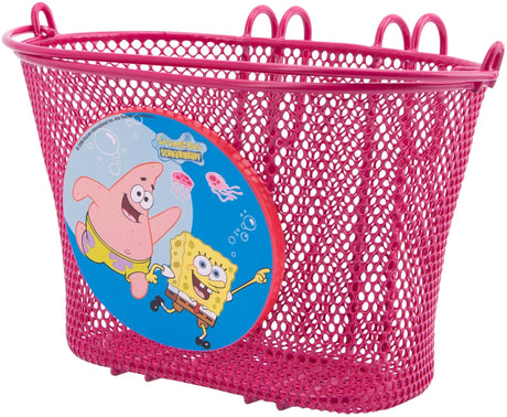 Panier de vélo pour enfants, panier avant pour enfants, bob éponge en métal