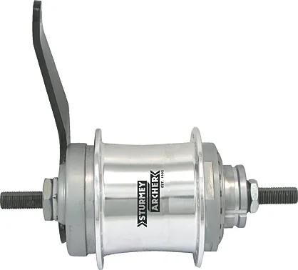 Sturmey archer – ensemble de pièces de moyeu d'engrenage, moyeu à deux vitesses duomatic kick-shift argent st.a avec pédale arrière 32 trous