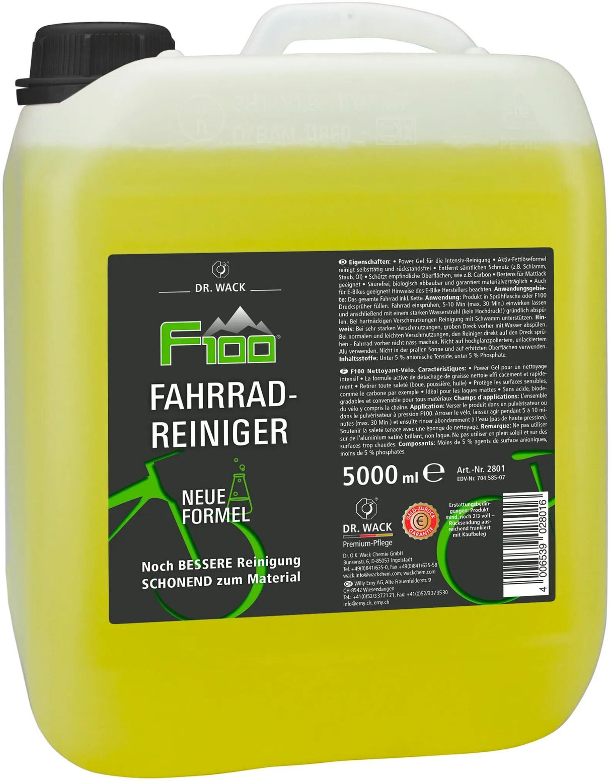 Dr. Wack F100 Nettoyant pour vélo Bidon de recharge de 5 litres
