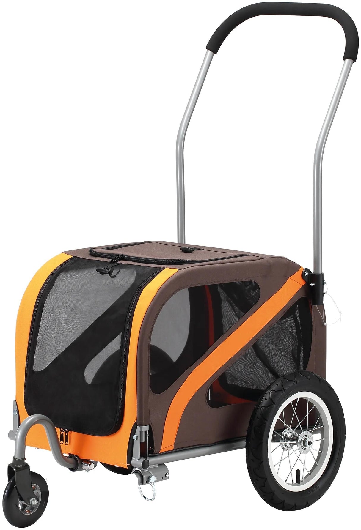 Remorque pour chien oiseau bleu marron orange