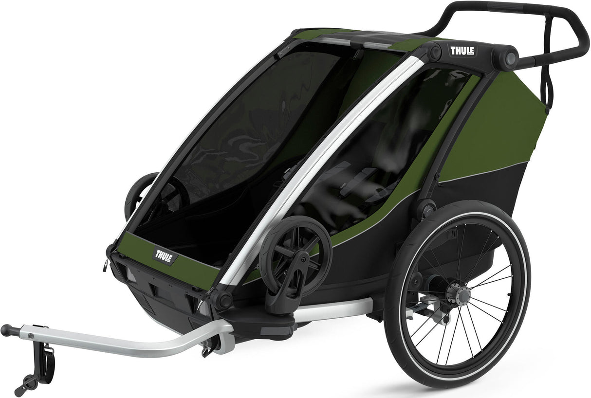 Thule remorque vélo-enfant chariot cabine double. char de remorque enfant. cabine 2 aku cyp.green