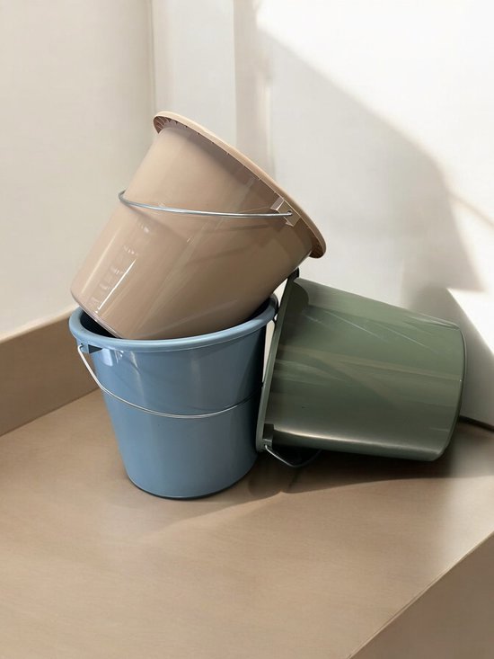 Seau ménager en plastique 10 litres couleurs éco | 25 pièces