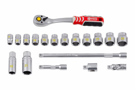 Connex products jeu de clés à douille profi 3 8 19 pièces