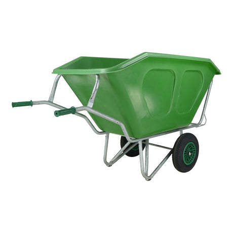 Fort products brouette f s 500l base galvanisée verte 2 roues pneumatiques