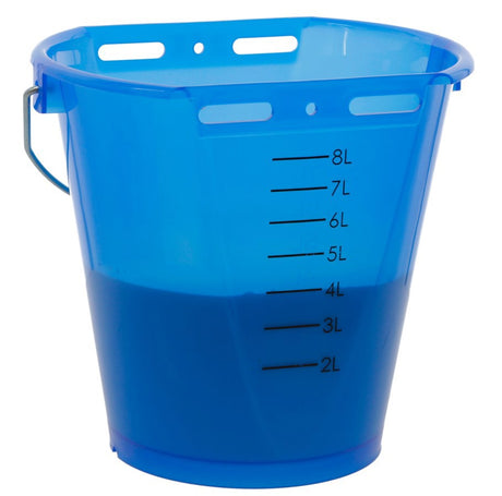 Produits seau à veaux plastique aplati nu bleu transparent