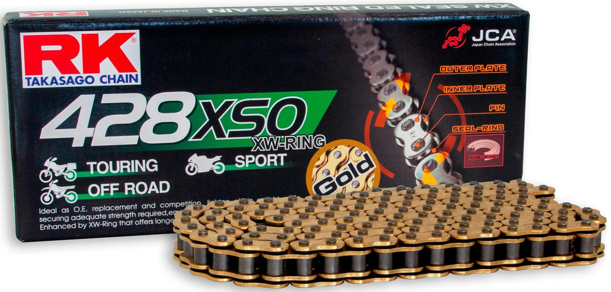 Chaînes Rk 428 xso 138 c or ouvert
