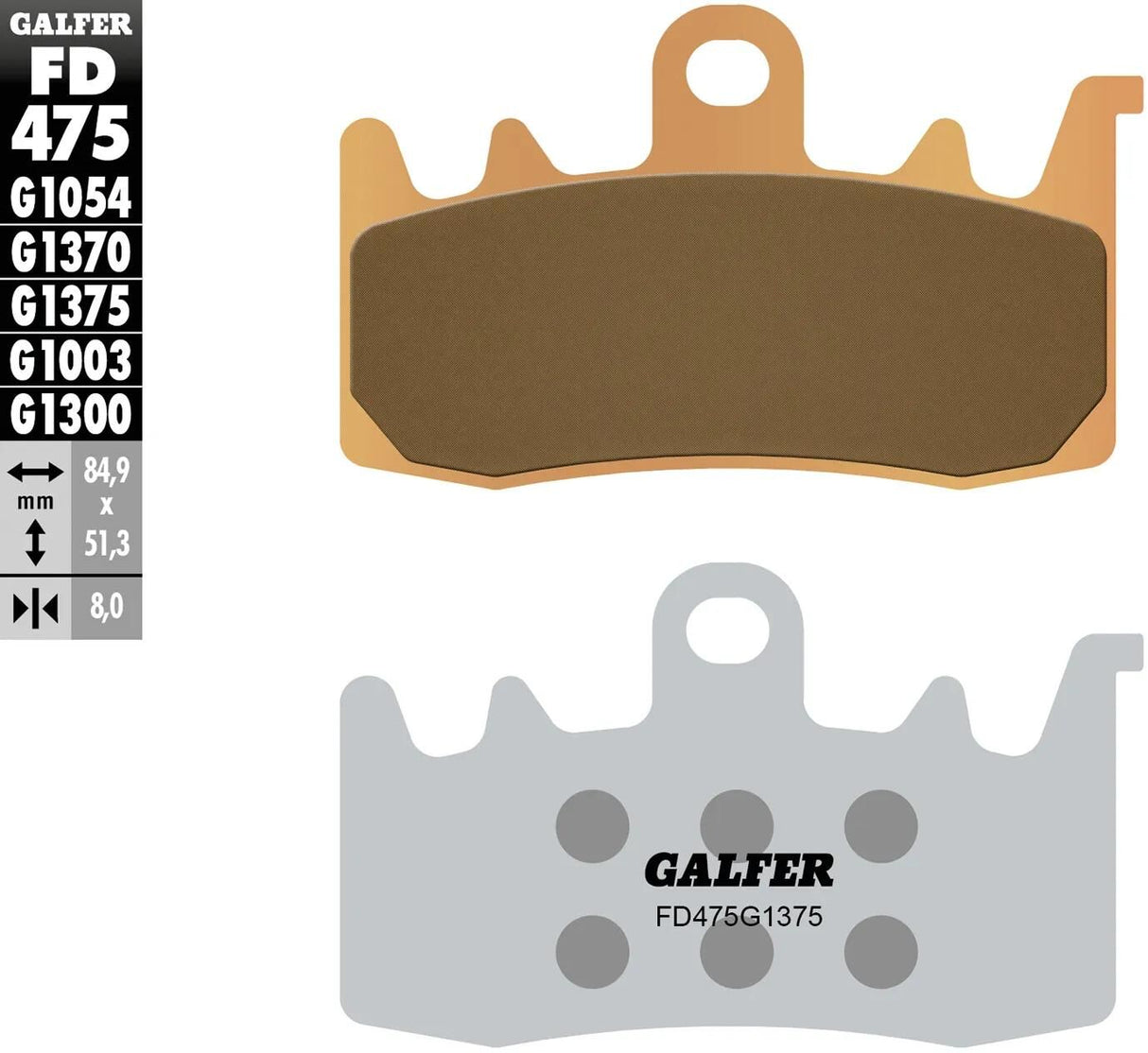 Galfer plaquettes de frein fd475 plaquette de frein fd475 g1375 sint.metal str. sp.