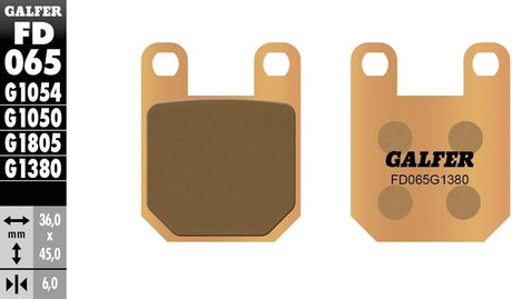 Galfer plaquettes de frein fd065 plaquette de frein fd065 g1380 métal fritté