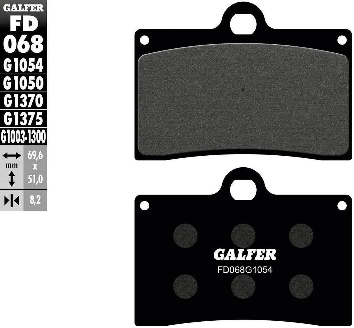 Galfer plaquettes de frein fd068 plaquette de frein fd068 g1054 organique