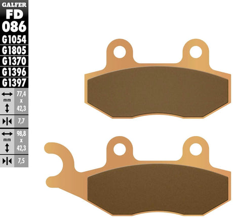 Galfer plaquettes de frein fd086 plaquette de frein fd086 g1370 métal fritté