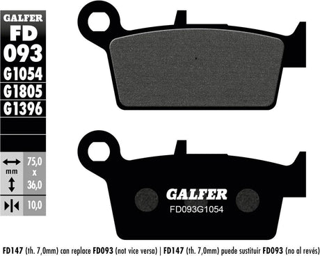 Galfer plaquettes de frein fd093 plaquette de frein fd093 g1054 organique