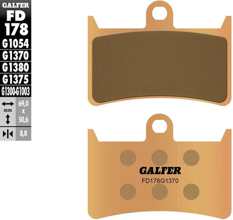 Galfer plaquettes de frein fd178 plaquettes de frein frittées fd178 g1370