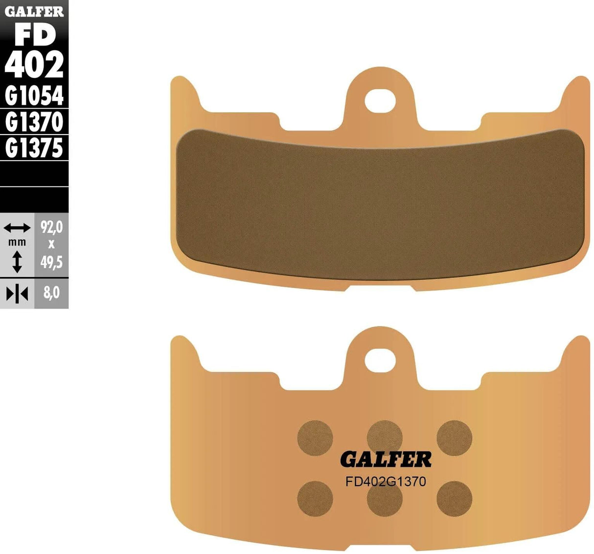 Galfer plaquettes de frein fd402 plaquette de frein fd402 g1370 sint.metal street
